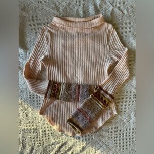Free People Mixed-Up-Cuff Thermal Layering Top Small